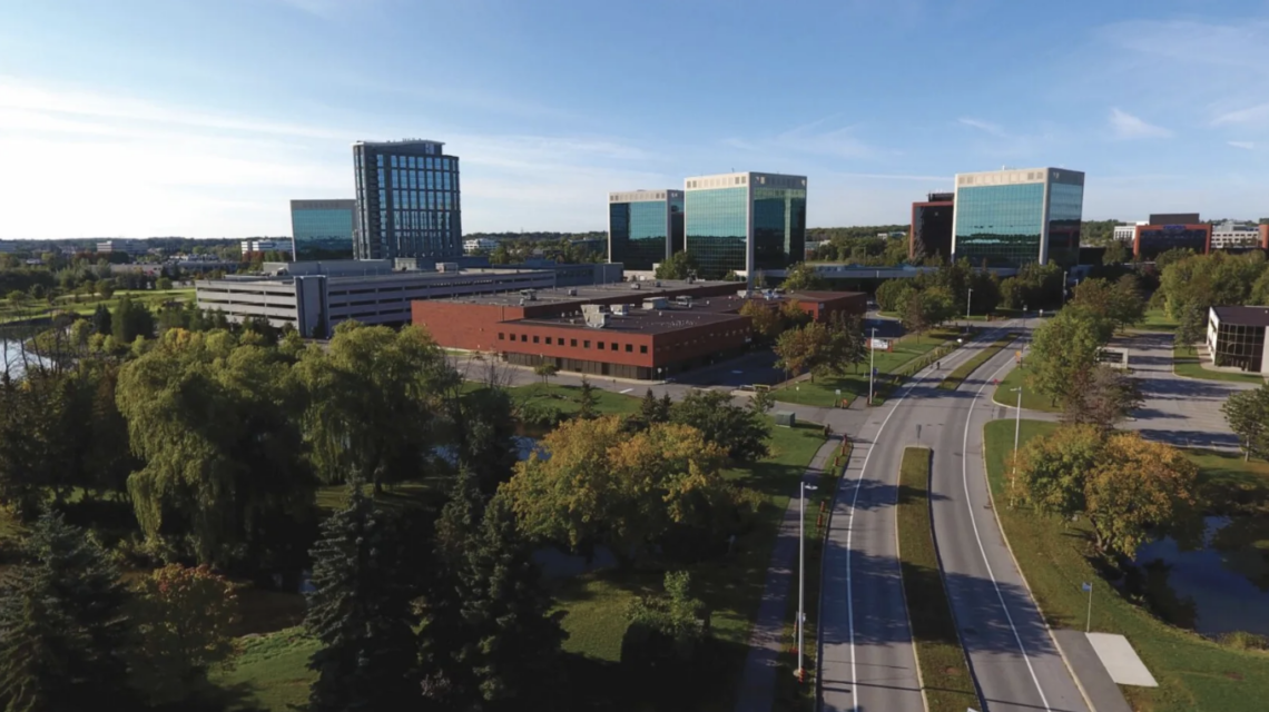 Aerial view of the Kanata North Tech Park.