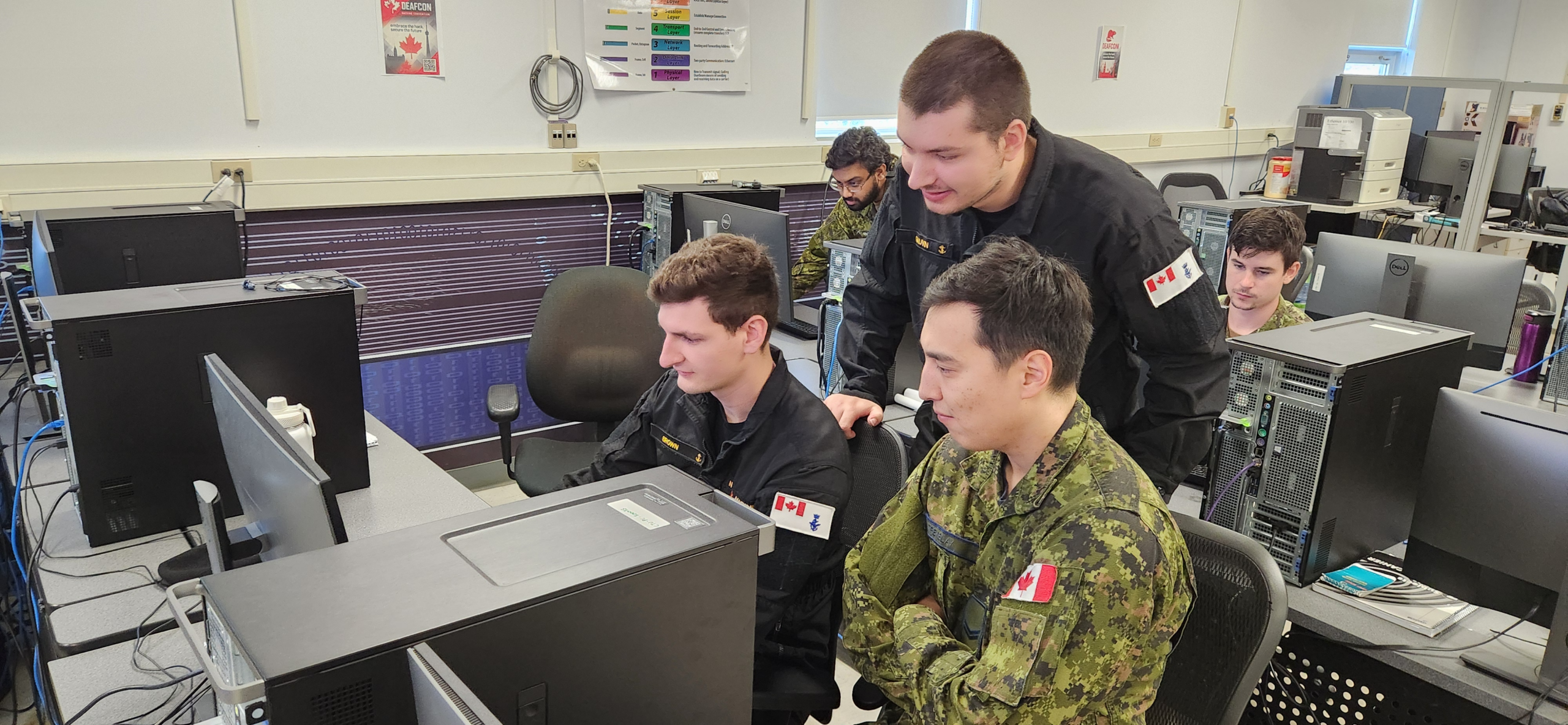 Cyber Operators on their career course at Algonquin College’s Ottawa Campus. Training ensures CAF personnel are prepared to defend military networks, support multi-domain operations, and contribute to national and global security.